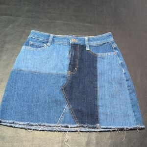 Patchwork Denim Miniskirt